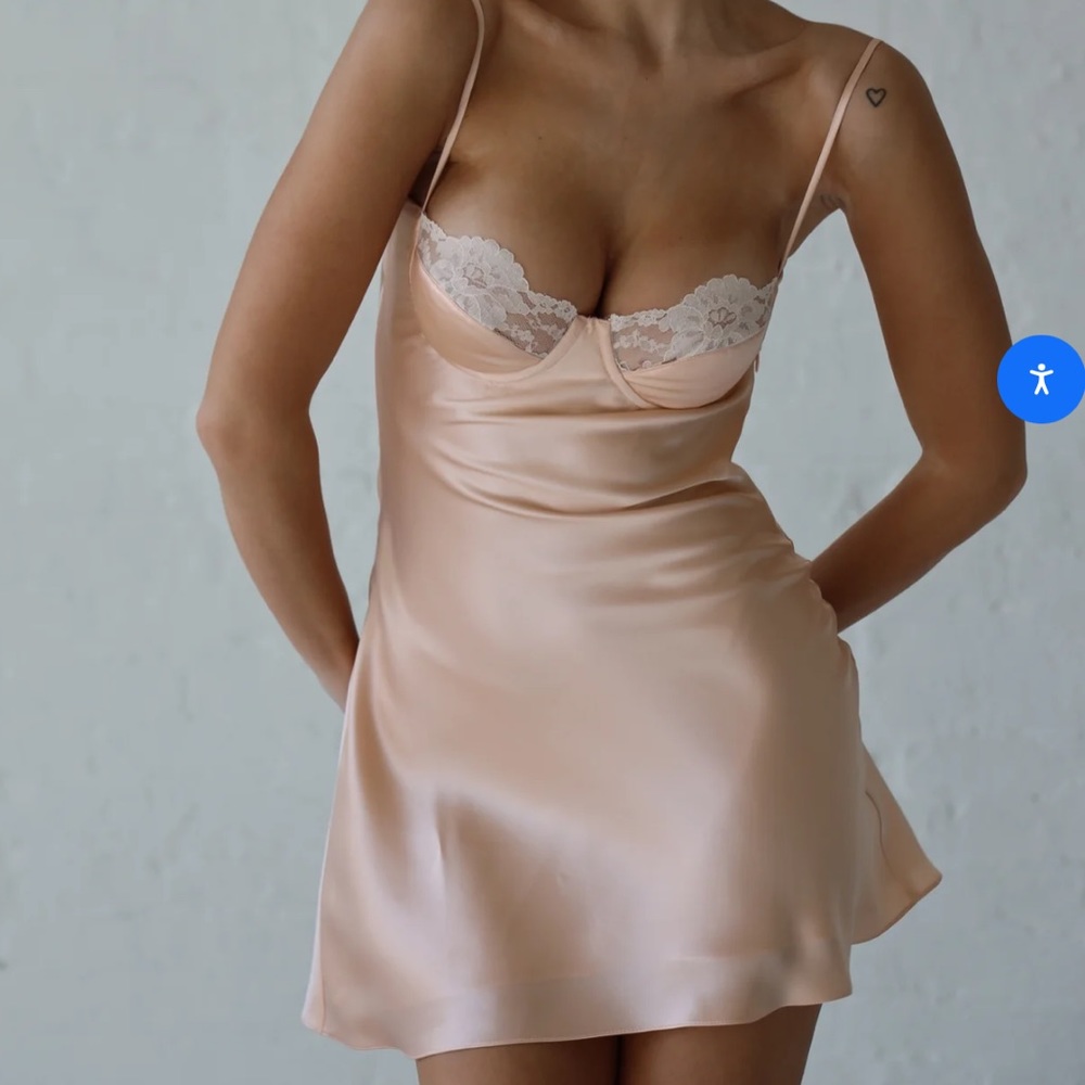 mirror palais underwire slip dress pink